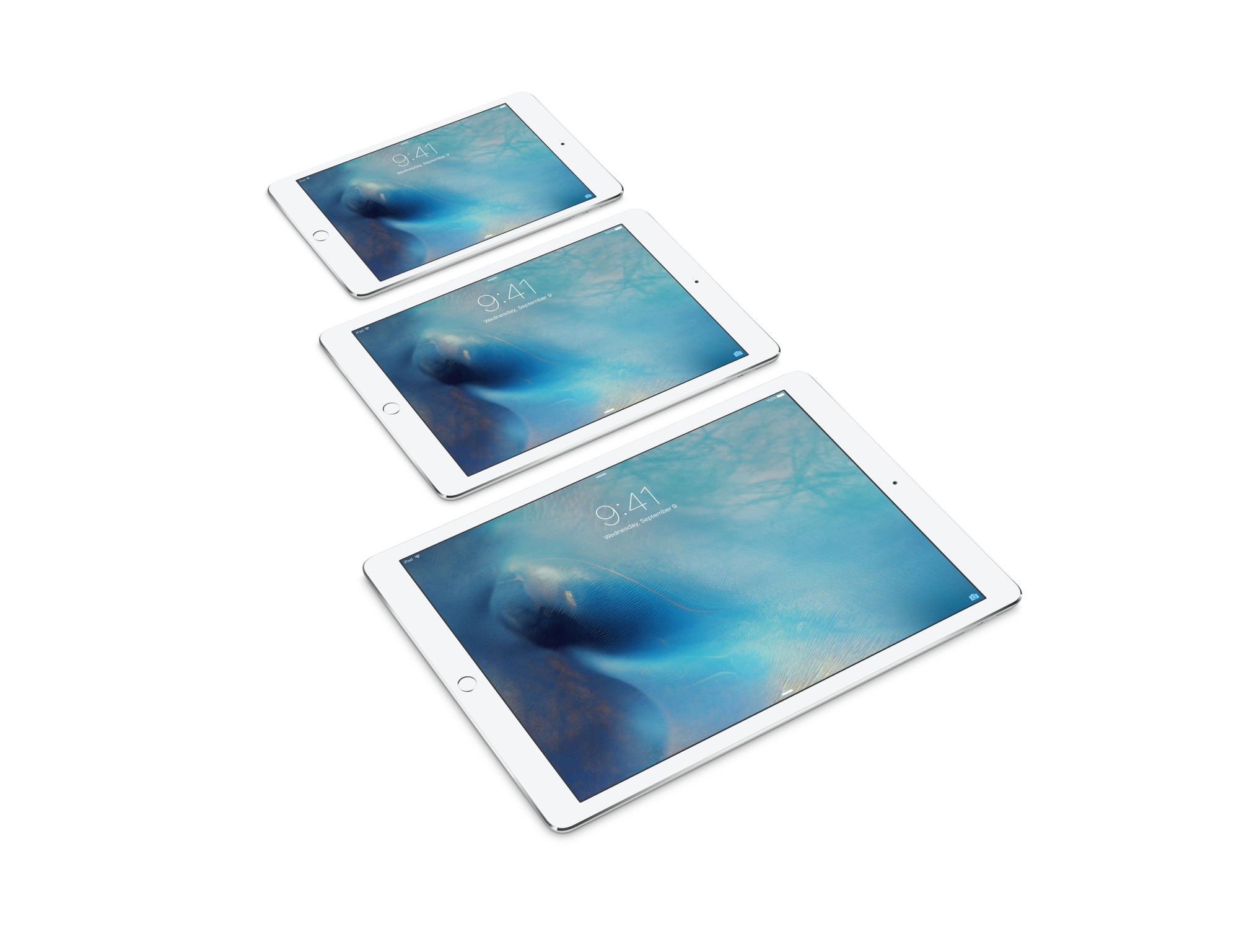 iPad Pro comparted to iPAd Air 2 and iPad Mini