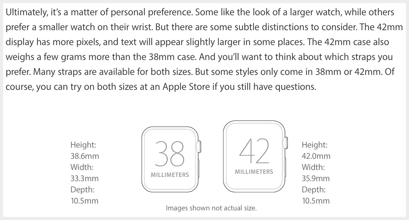 Apple Watch 38mm vs 42mm
