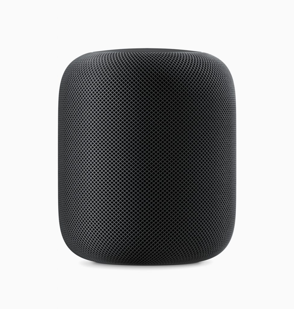 Apple homepod black speaker standing