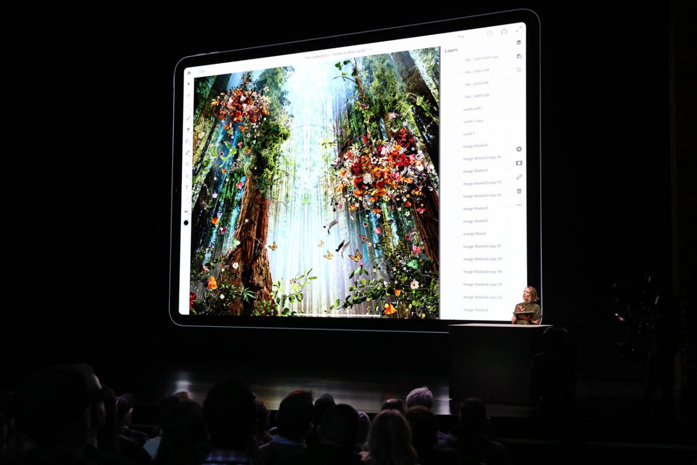 Apple October Keynote 2018 Adobe Photoshop demo of Photoshop