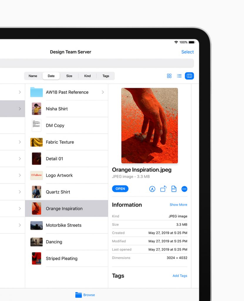 iPadOS New Files App Quick Actions