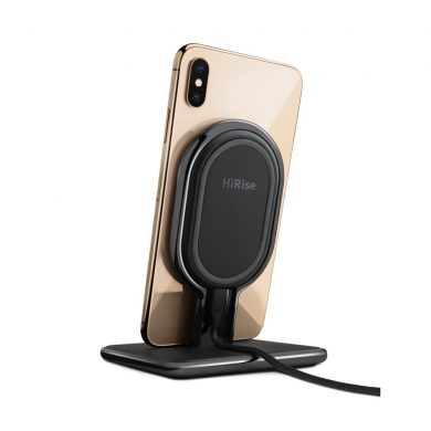 Gold iPhone XS on HiRise Wireless Charger