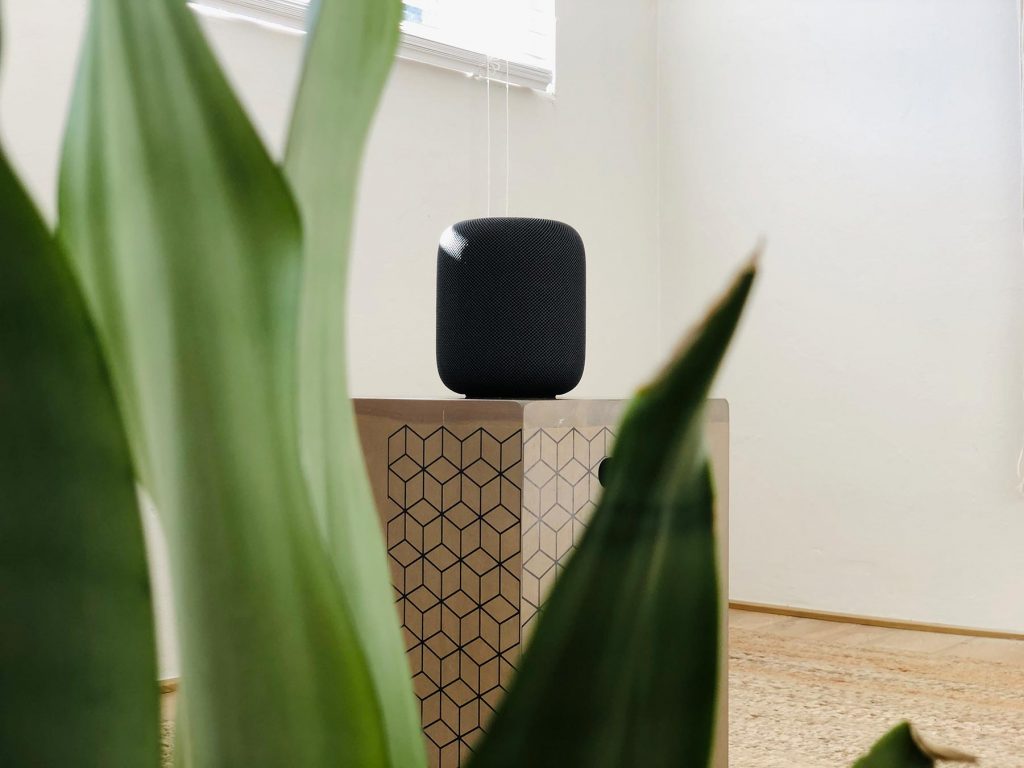 Space Grey HomePod in Home