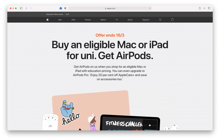 Apple online store Australia back to university offer 2021