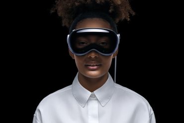 Apple Vision Pro worn by female